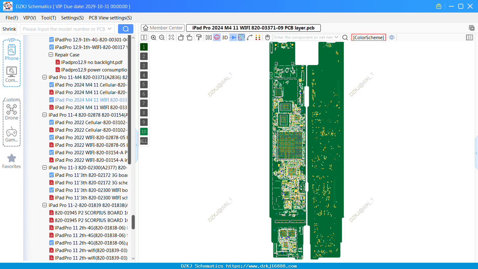 IPad Pro 2024 M4 11 WIFI 820-03371-09 PCB Layer